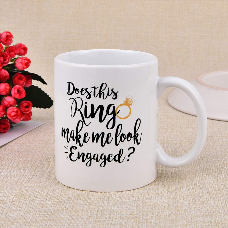 Engaged Ceramic Coffee Mug - 325ml Gift for Women