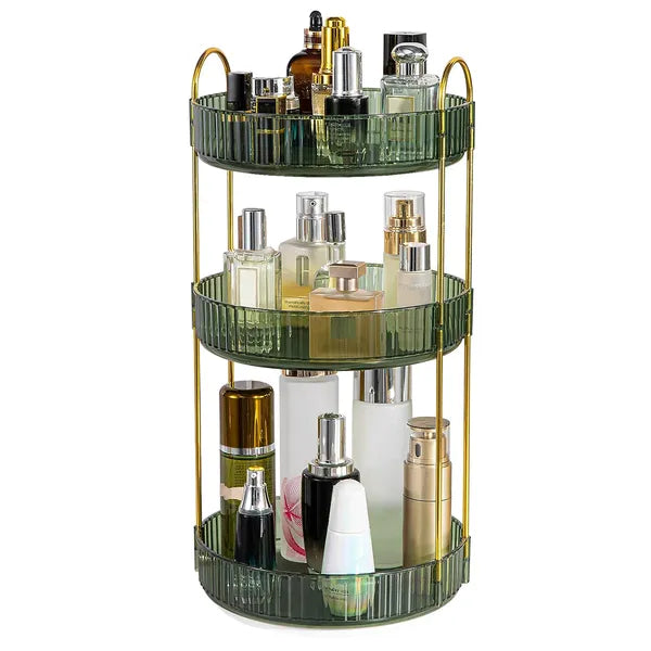 3 Tier Rotating Makeup Organizer 360 Spinning Perfume Cosmetic