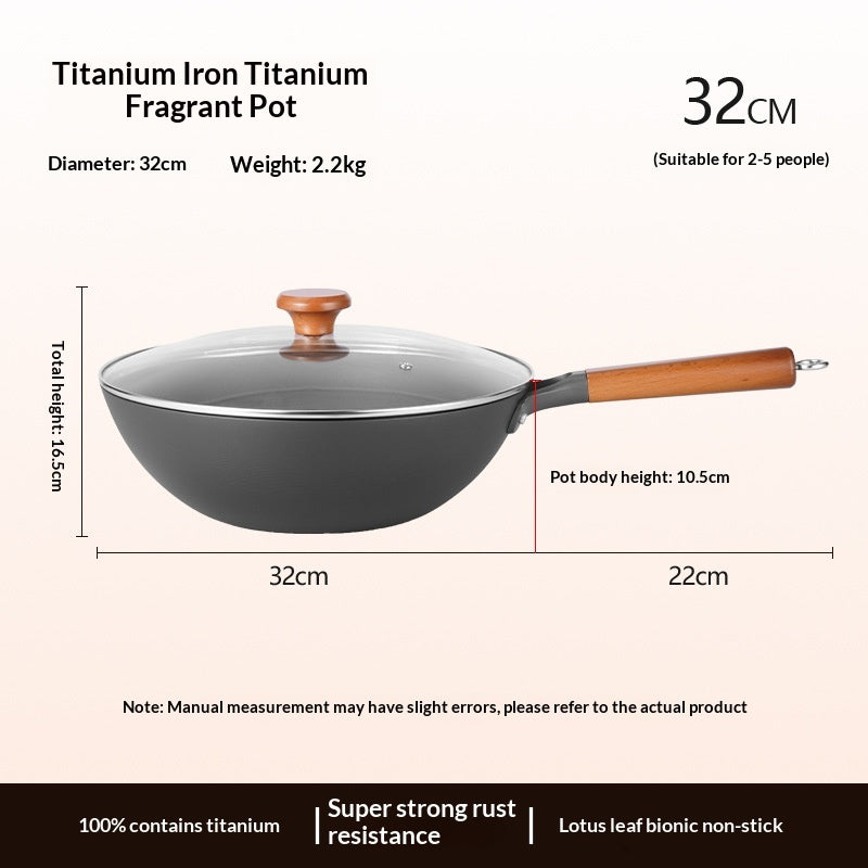 Titanium Alloy Nonstick Frying Pan Multi-Functional Cooking Pot 32cm 34cm