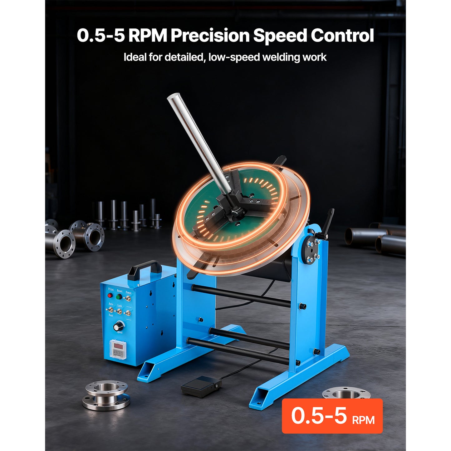 Rotary Welding Positioner 441 Lbs Load Capacity Tilt Table with Speed Control