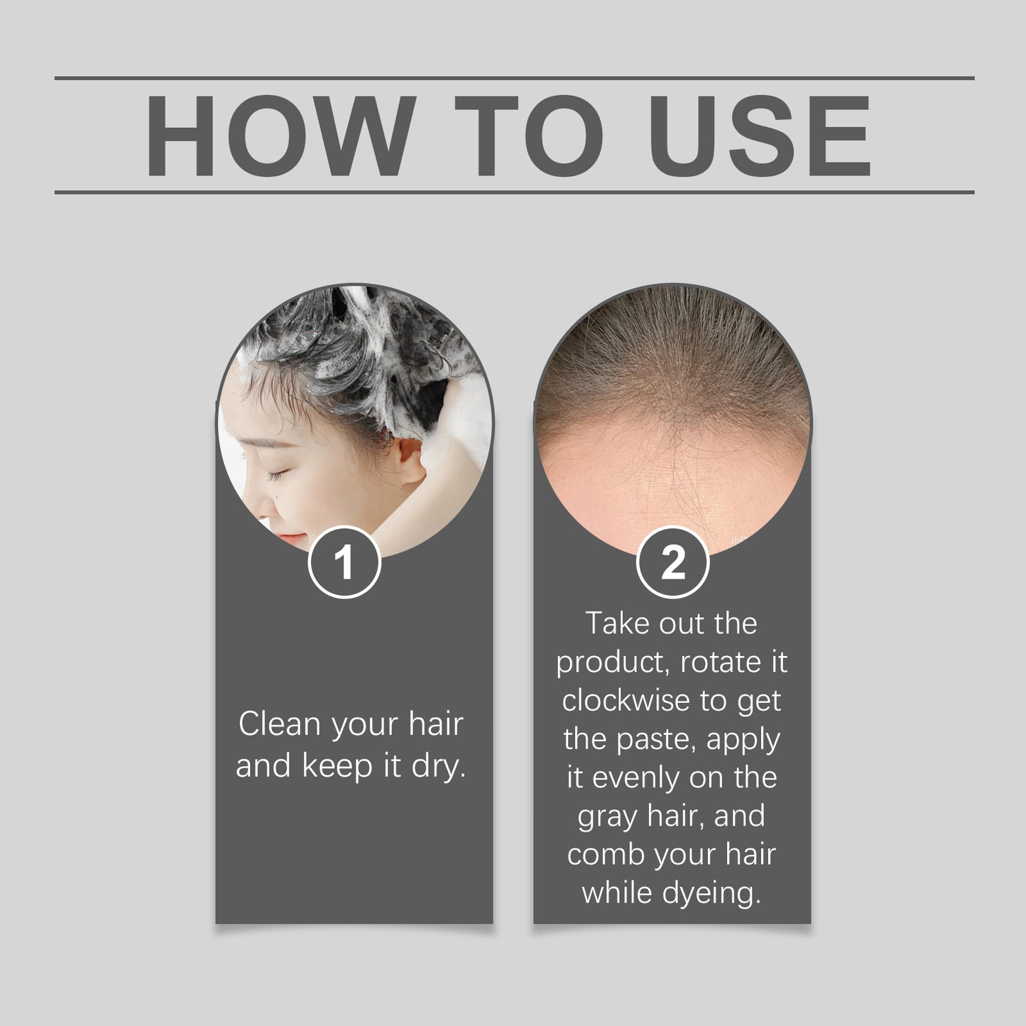 Temporary Gray Hair Root Touch Up Stick - Natural Coverage Color Pen