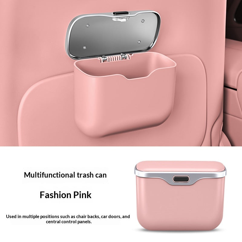 Car Trash Can Hanging Storage Bin Multi-Functional Interior Organizer