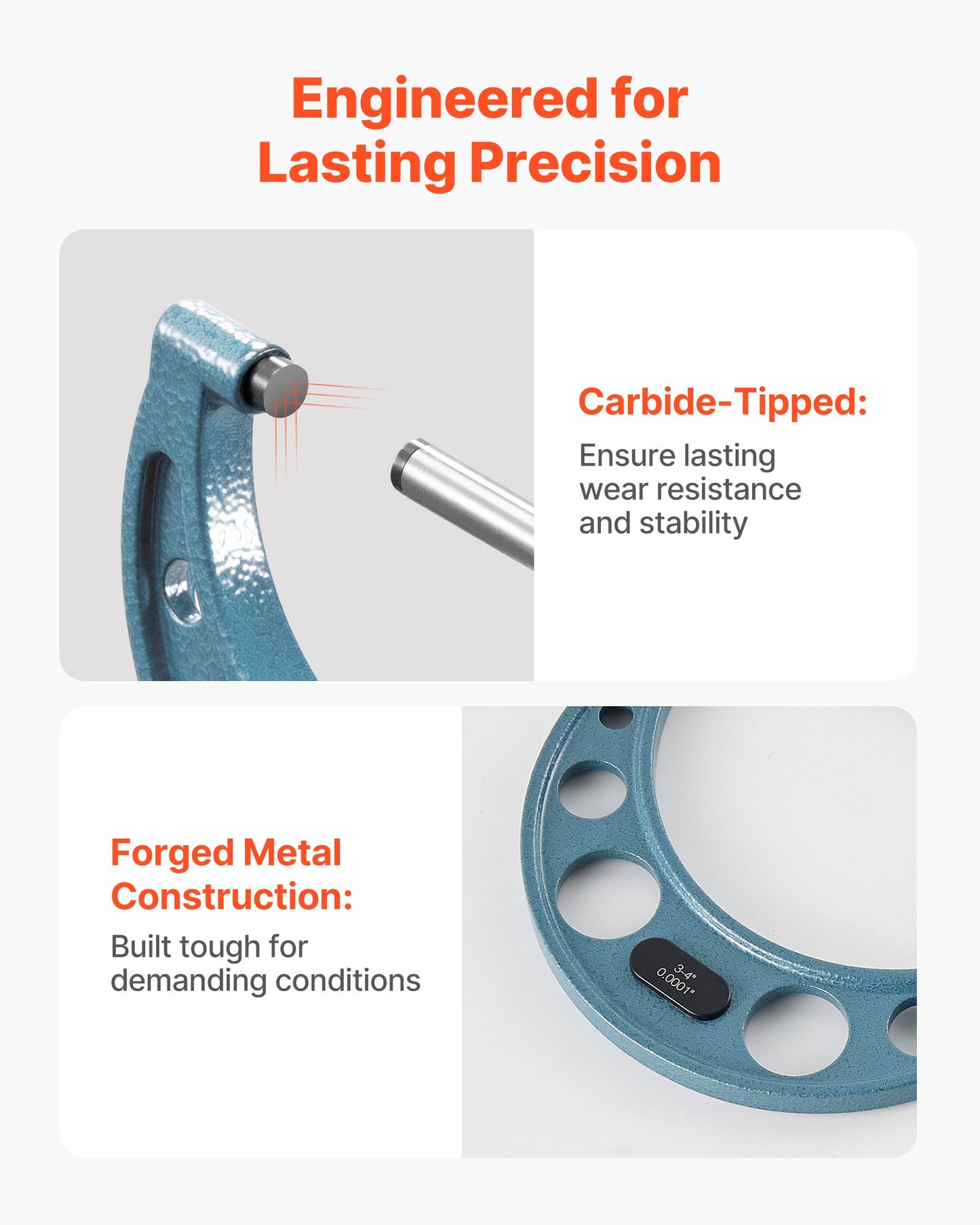 4-Piece Precision Micrometer Set - Metalworking & Engineering Tools