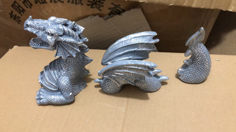 Dragon Garden Statue - Gothic Dragons Sculpture for Outdoor Decor