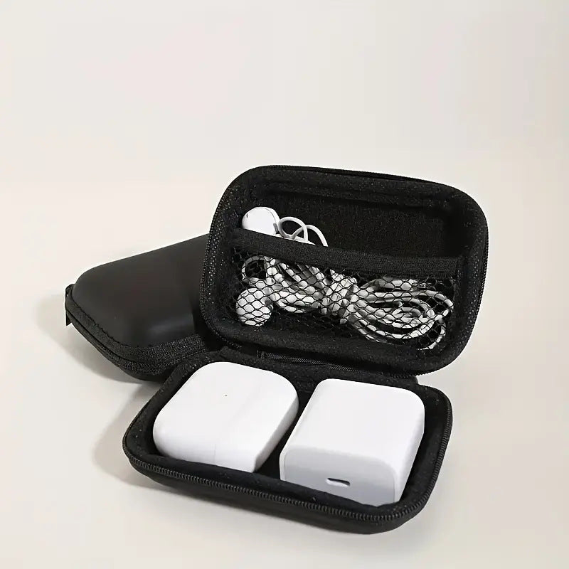 Portable Travel Storage Box 11x7.5x4cm EVA Organizer Case Black