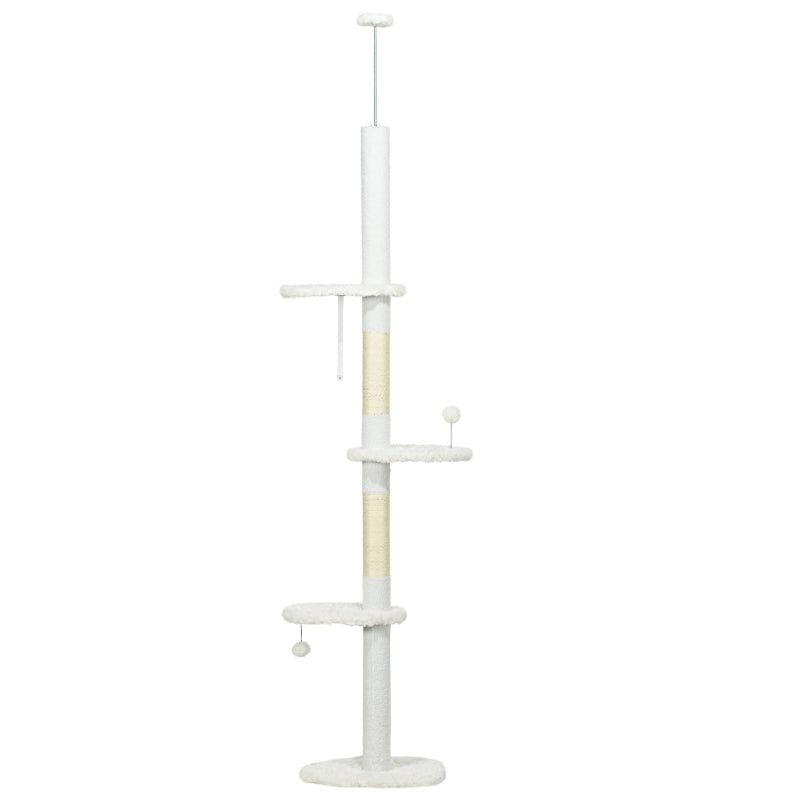 Floor to Ceiling Cat Tree with Multiple Levels and Scratch Posts – Pet Furniture