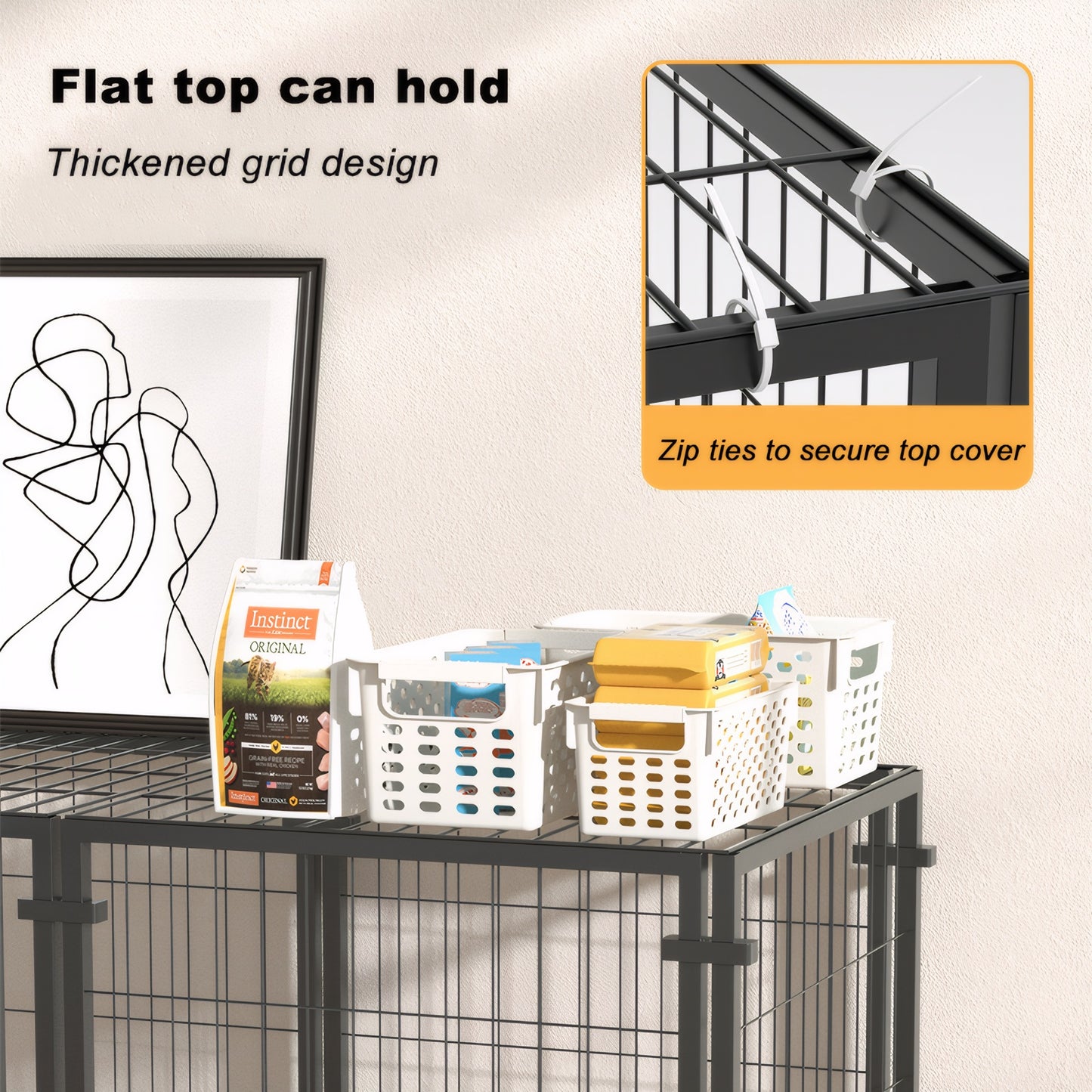47.2-Inch Metal Dog Crate for Small to Large Dogs Indoor Outdoor Use