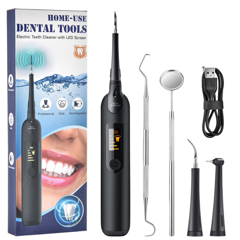 Portable Electric Dental Scaler for Oral Care - USB Rechargeable, Waterproof, LCD Display