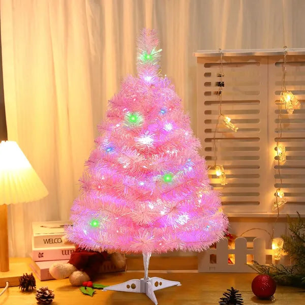 2FT Lighted Pink Artificial Christmas Tree with Lights