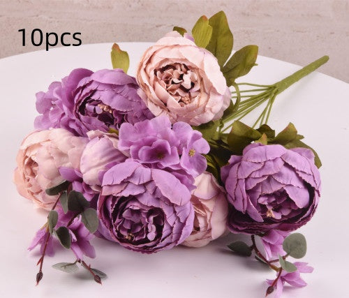 Artificial Peony Flowers Set - Decorative Silk Flowers for Home & Garden