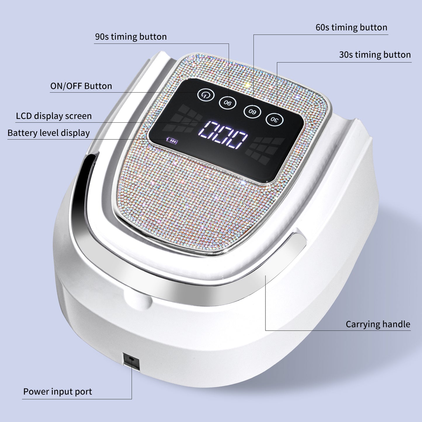 Rechargeable Cordless LED Nail Lamp - Portable UV Gel Nail Dryer