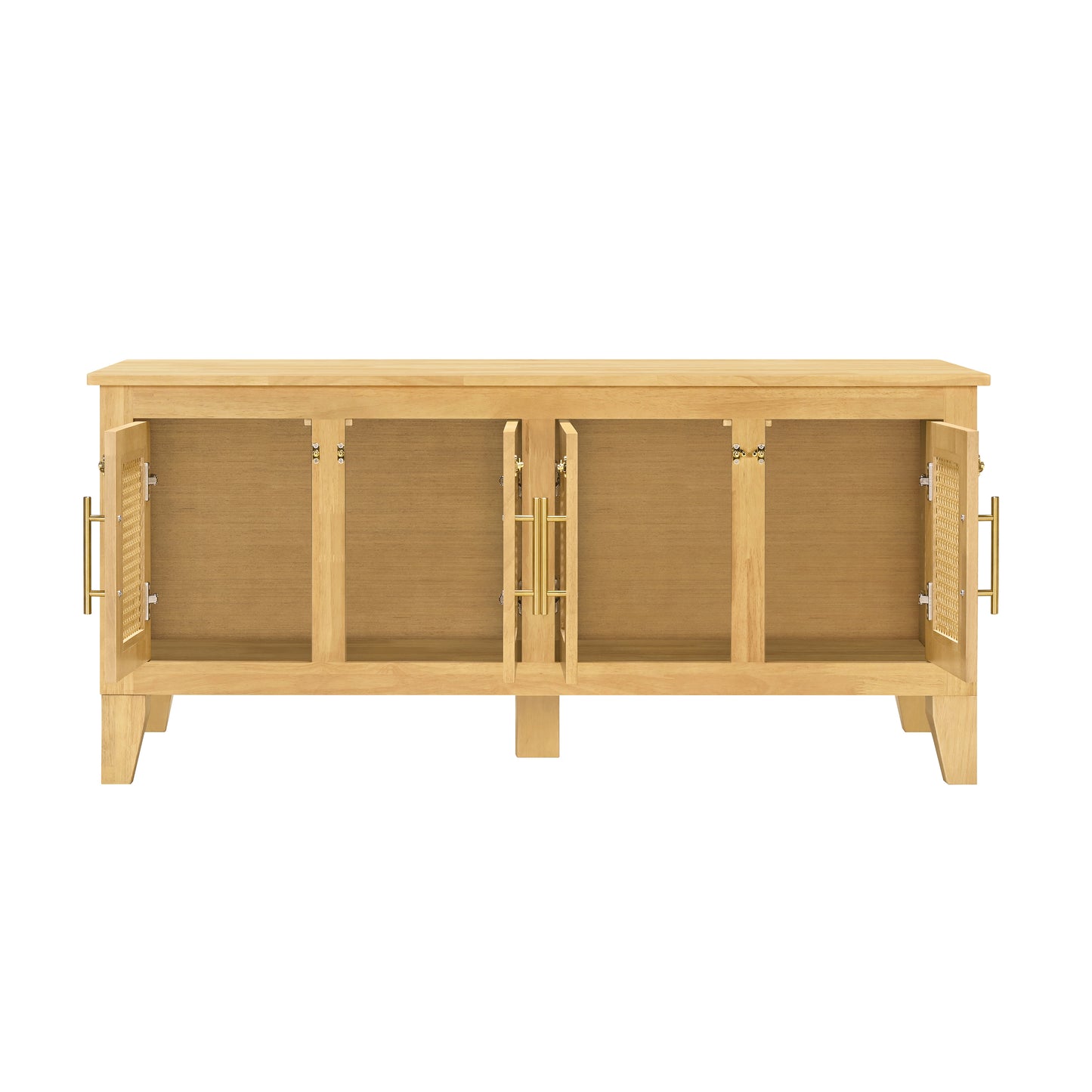 Lars Indoor Rattan Decorated Rubber Wood Dog Crate Cabinet -Stylish