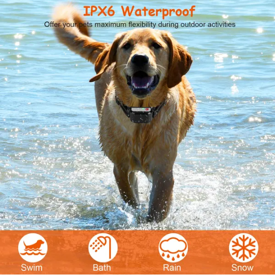 Wireless Dog Training Collar 990FT Range Shock Vibration Beep IPX6 Waterproof