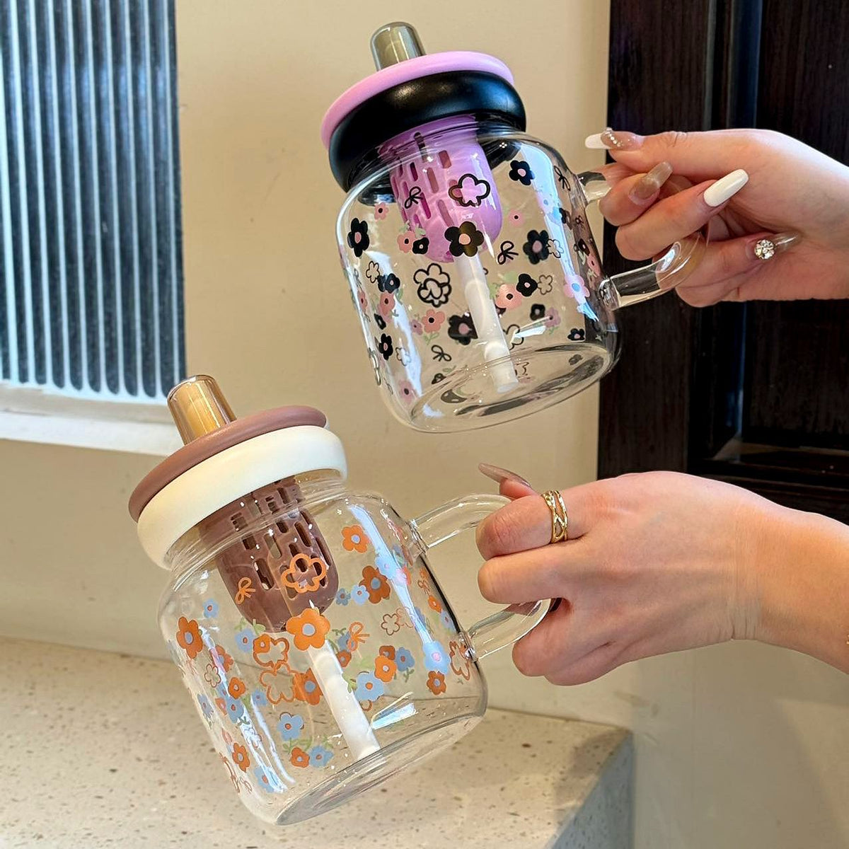 High-Temperature Resistant Borosilicate Glass Tea Water Cup 800ml | Multiple Colors