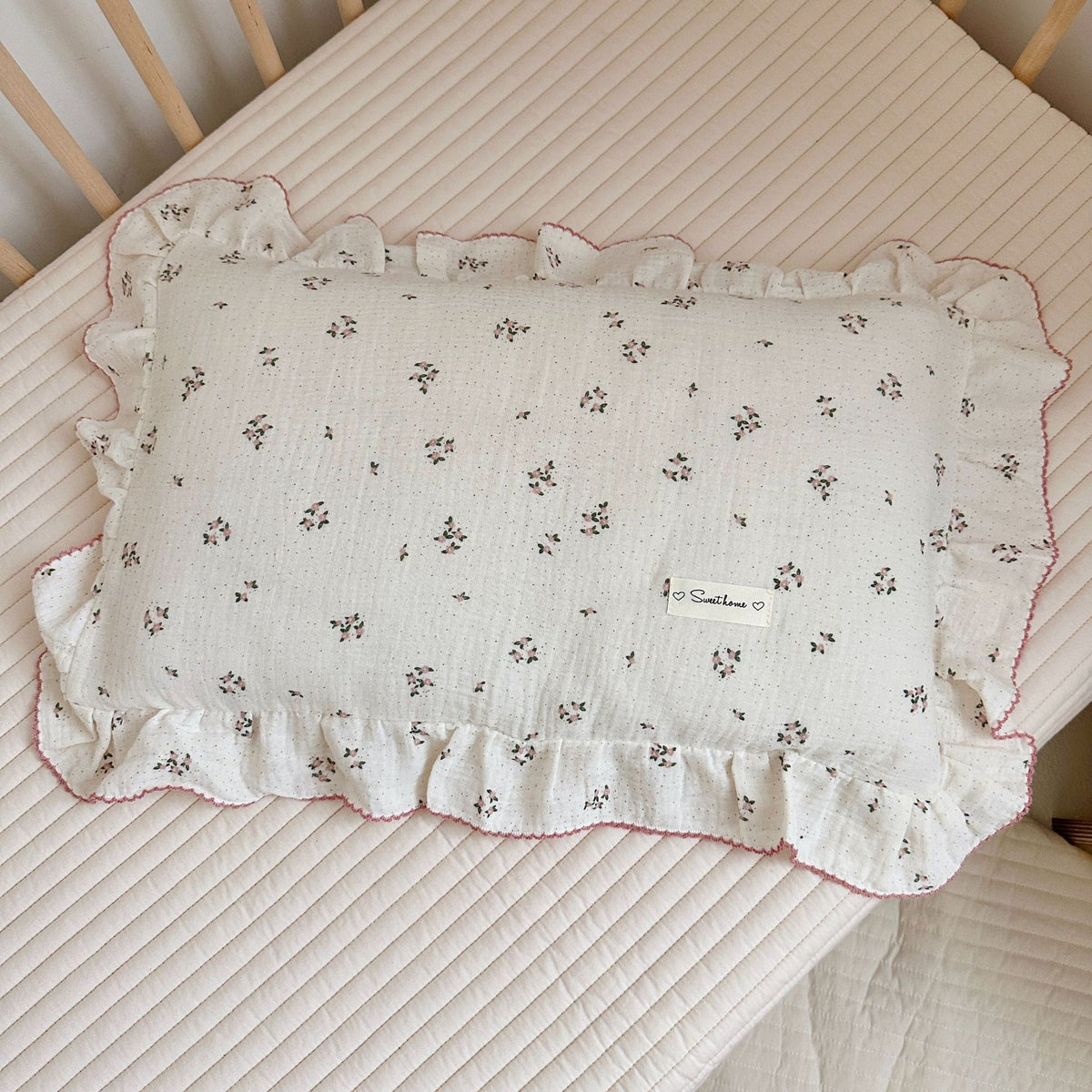 Korean Floral Cotton Gauze Pillowcase - Soft Home Bedding