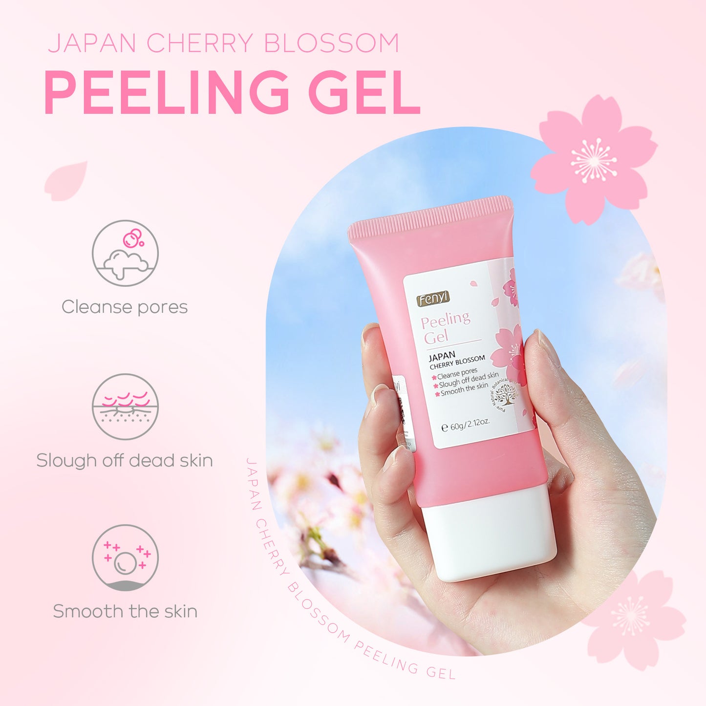 Hydrating Facial Gel - Sakura Cutin Gel 60g for All Skin Types