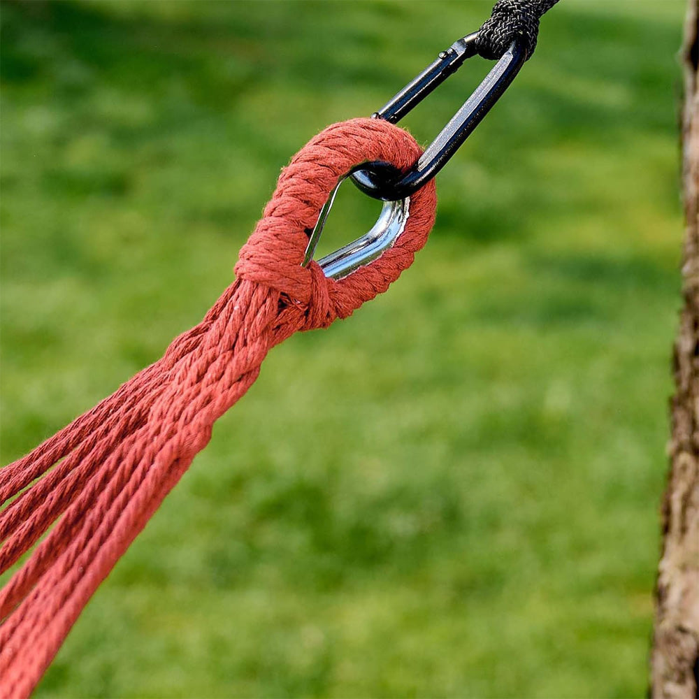 Portable Single Hammock with Wooden Spreader Bar - Max Load 500LBS