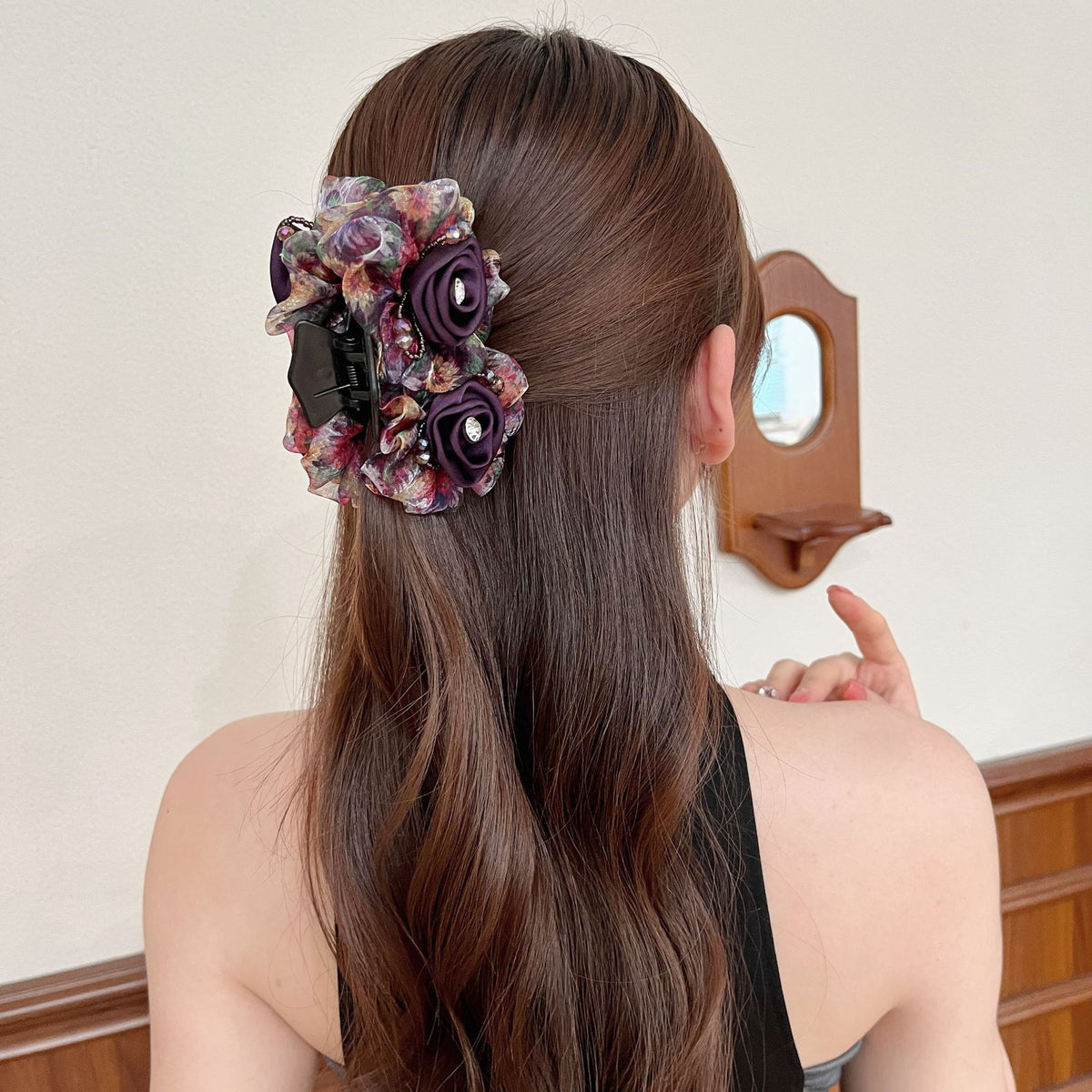 Elegant Rose Ponytail Clip Grip Hair Accessory