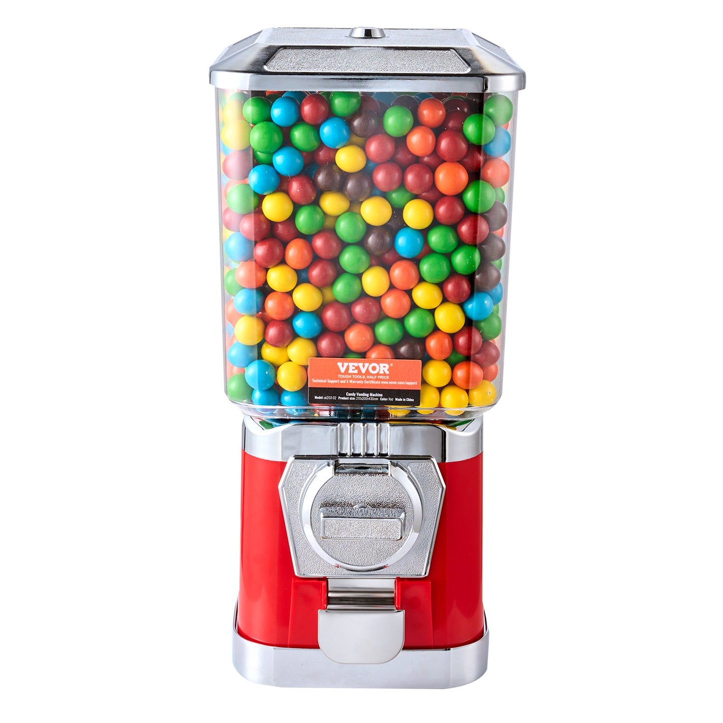 Gumball Machine Candy Dispenser - 6.8L Capacity, Red