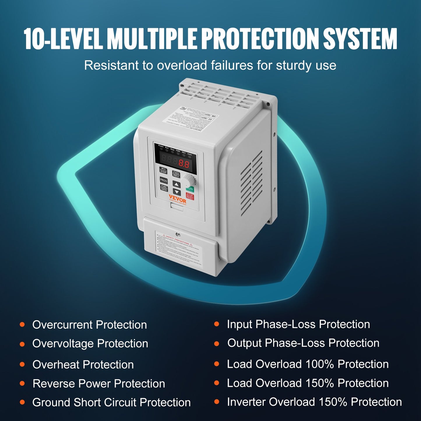 VFD 4KW 18A 5HP Variable Frequency Drive for Three-Phase Motor Speed Control