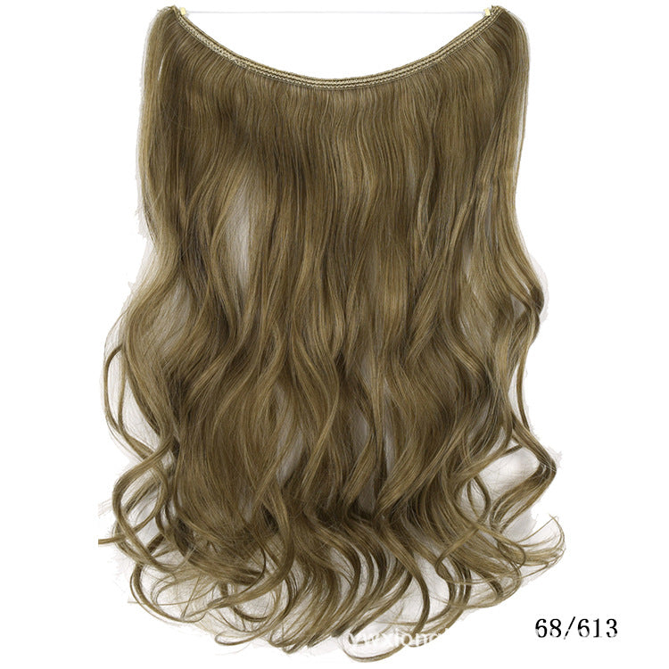 Seamless Hair Extension Wig Set for Women - High-Temperature Fiber, Multiple Colors