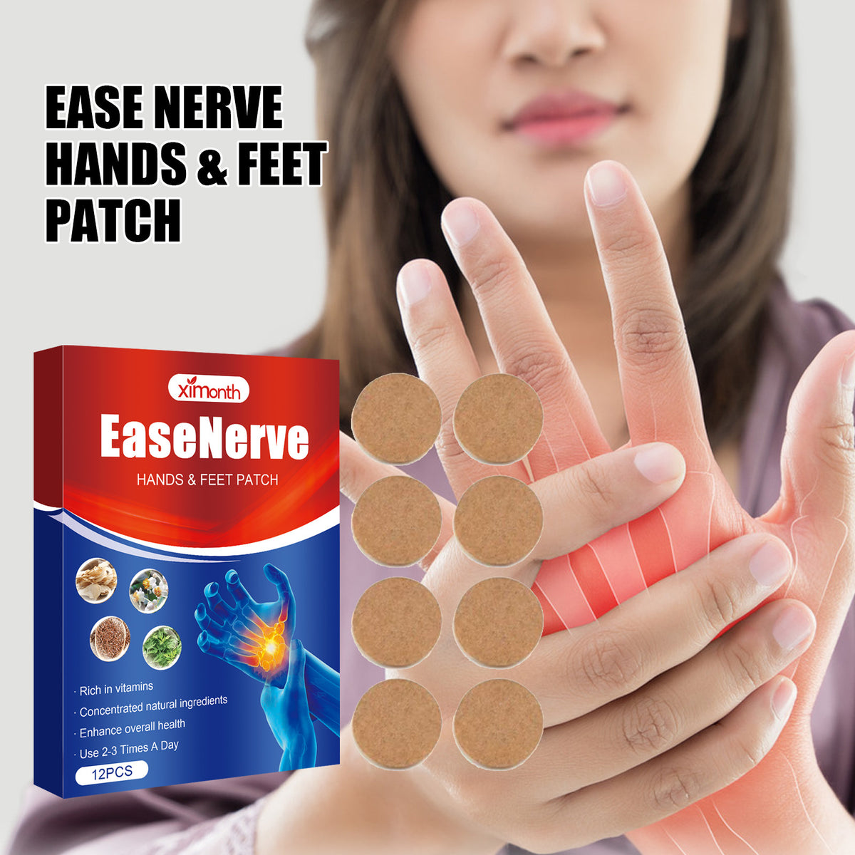 Hand and Foot Joint Care Patch - 12pcs Natural Herbal Pain Relief