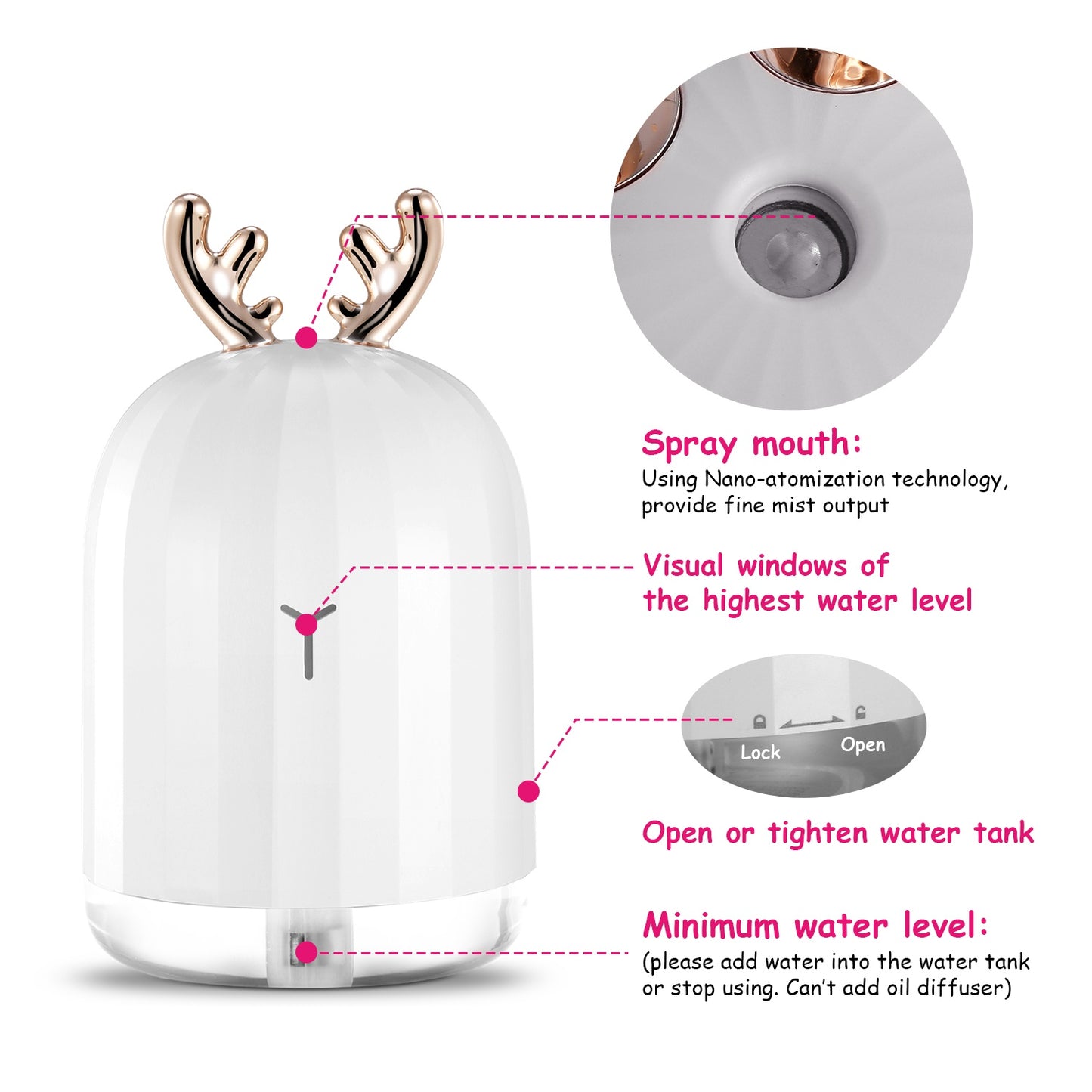 Ultrasonic Air Humidifier with 7 Color Breathing Lights, Auto Shut-Off for Home Office Yoga