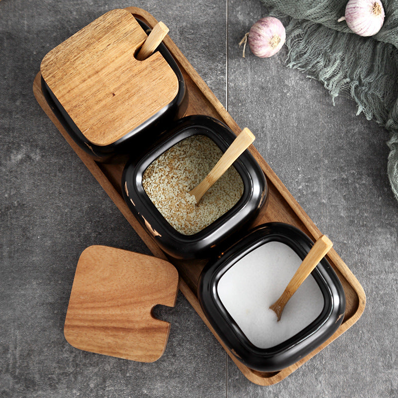 Ceramic Seasoning Jar Set Multiple Sizes Kitchen Storage