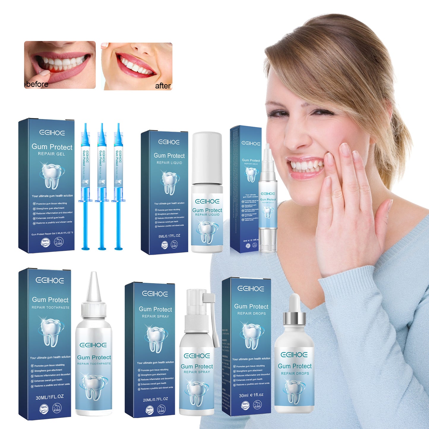 Gum Repair Oral Care Series - Soothing Gel & Toothpaste for Gum Health