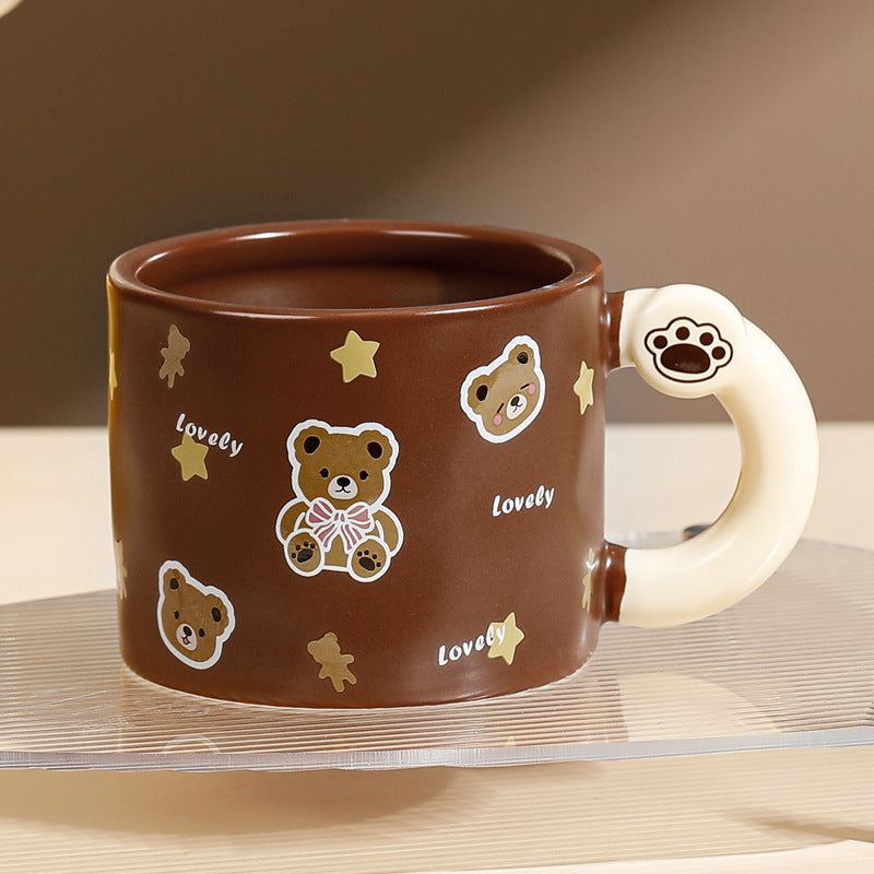 Large Capacity Straw Mug with Lid and Handle - 360ML-420ML, Korean Style Drinkware