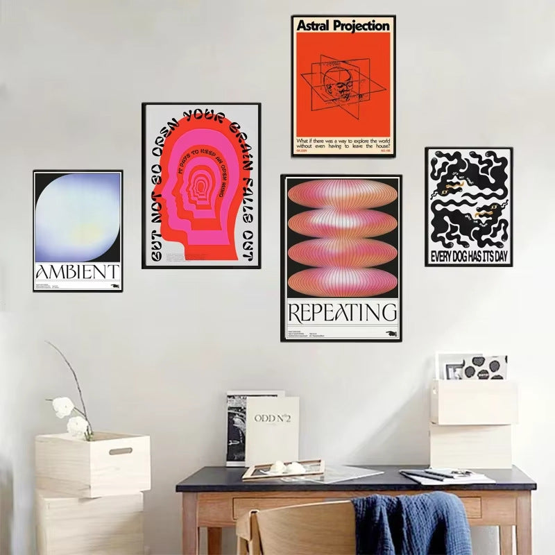 Modern Geometric Abstract Wall Art Canvas Poster for Living Room