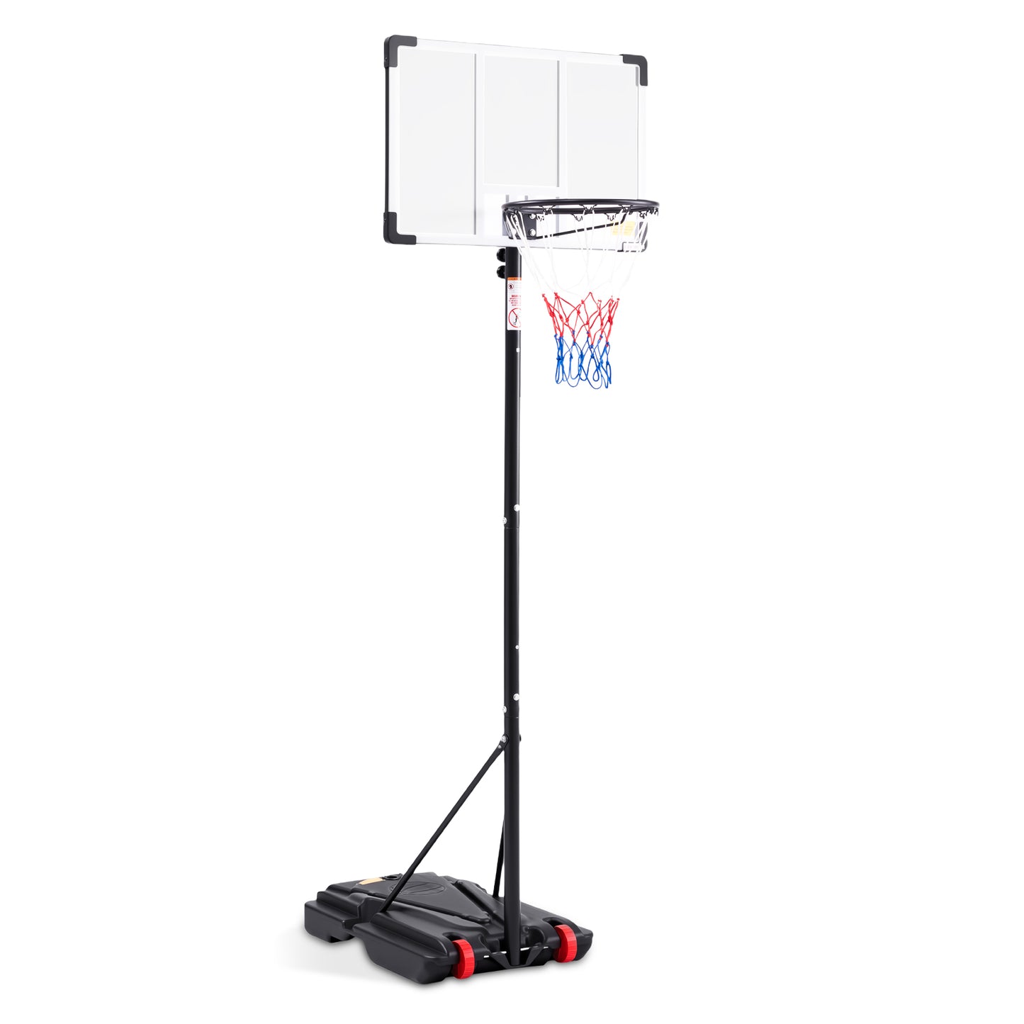 Adjustable Portable Basketball Hoop - Height 5.08 to 8.53 Feet