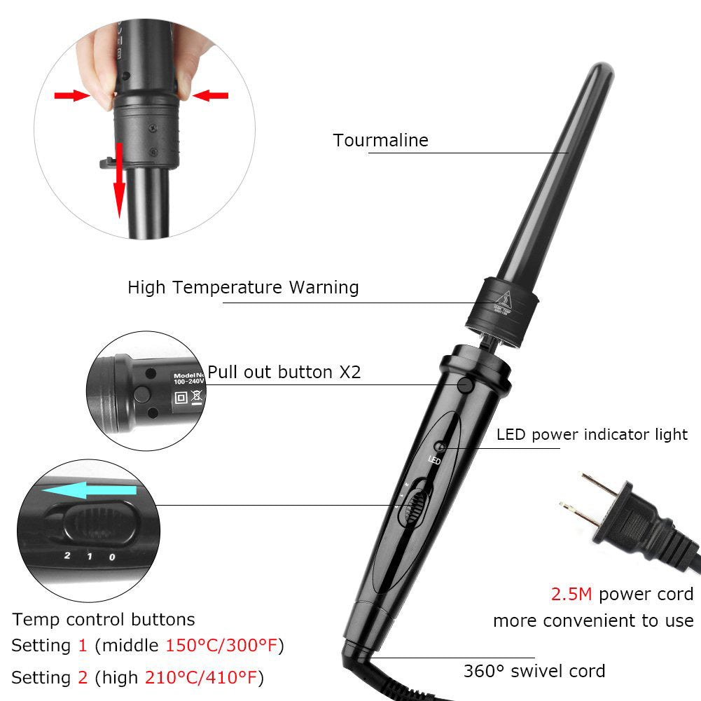 Multifunctional 5-in-1 Ceramic Hair Curler with Adjustable Temperature