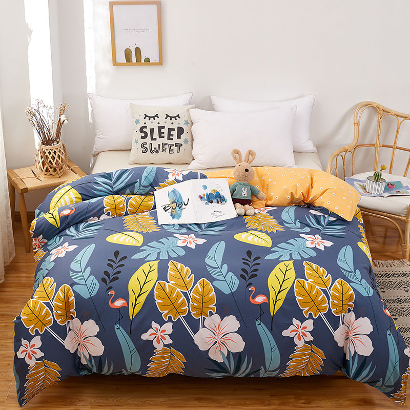 Cotton Bedding Set for Dormitory, Single & Double Quilt Covers - Multiple Sizes & Patterns