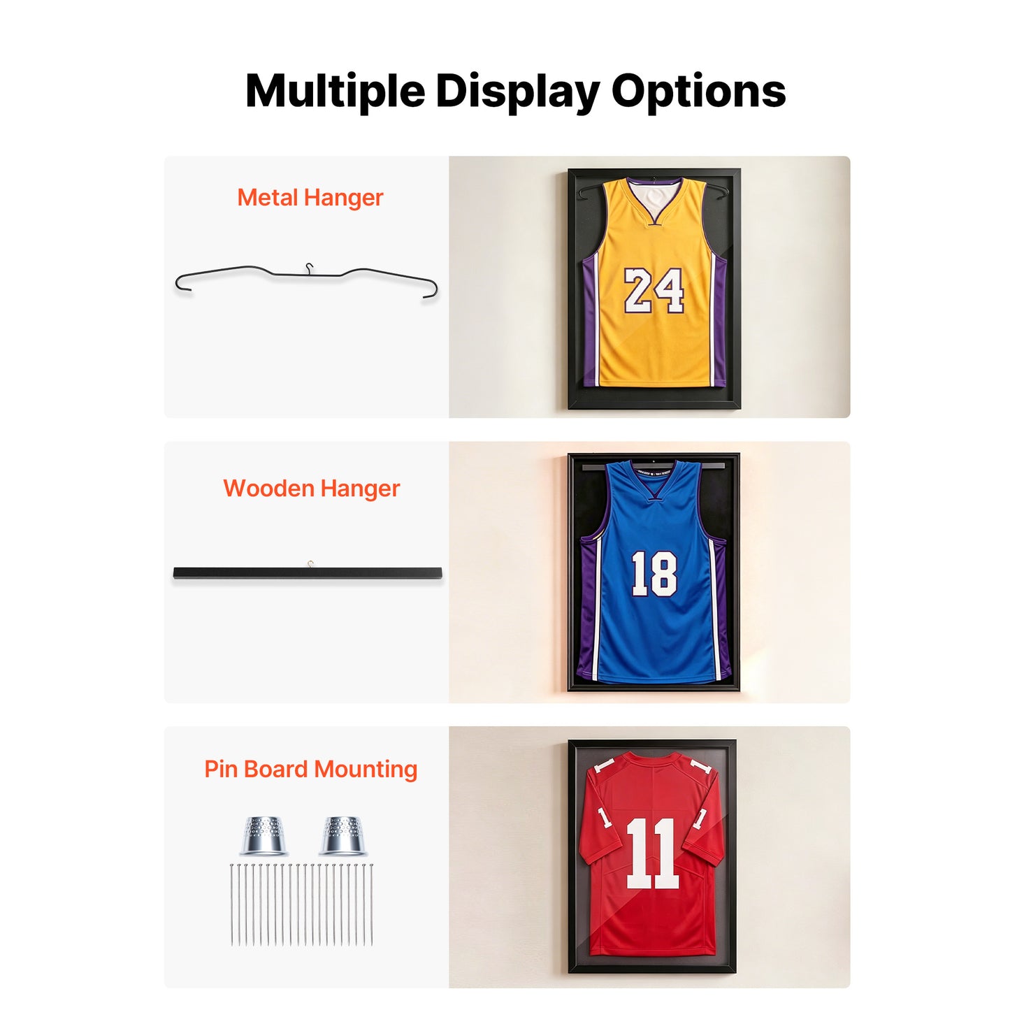 Jersey Display Case 31.3x23.2 Inch Wooden Shadow Box with UV Protection & Magnetic Lock - 2 Pack