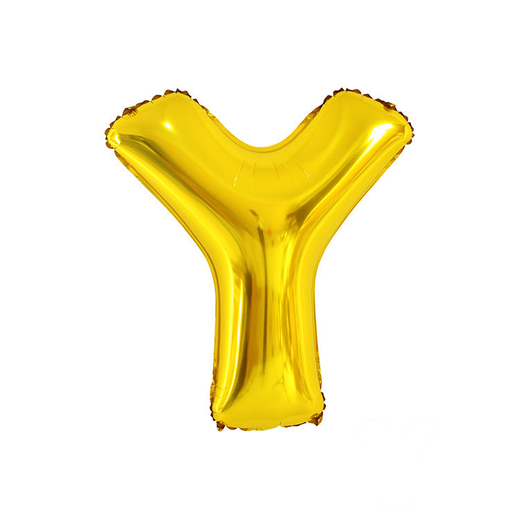 Gold Letter Balloon Set for Birthday Wedding Celebration - Aluminum Foil Party Decor