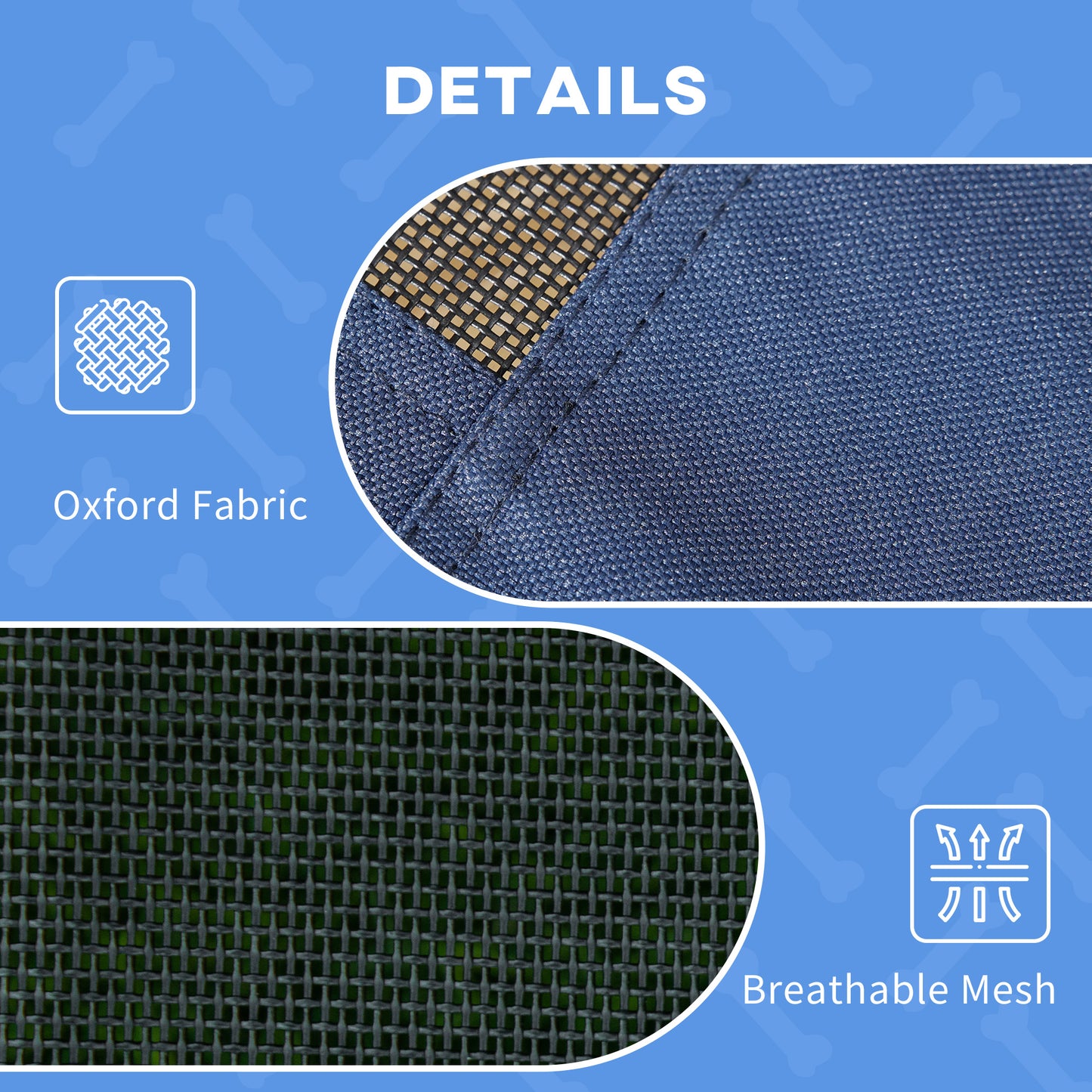 Portable Dog Cot Bed with UV Canopy Shade 30 Inch Elevated Pet Bed - Blue