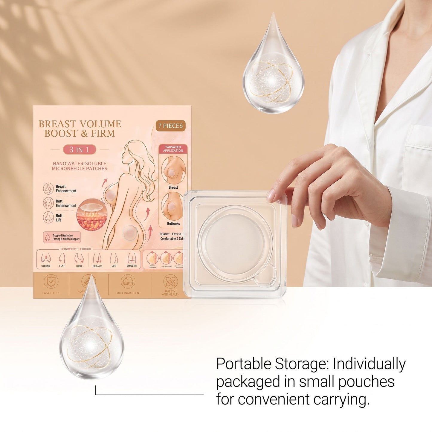 Chest-Firming Patches with Collagen & Hyaluronic Acid - 7 Pack