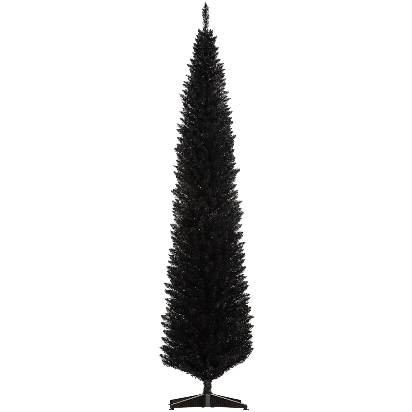 8ft Pencil Slim Black Artificial Christmas Tree - 618 Tips