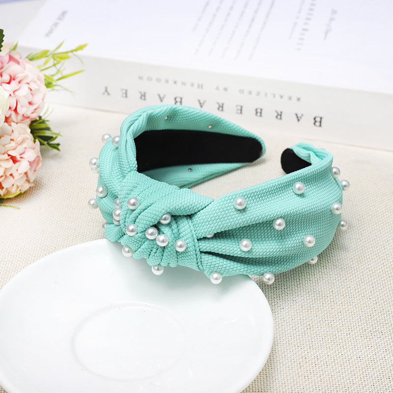 Pearl Knotted Headband - Solid Colors