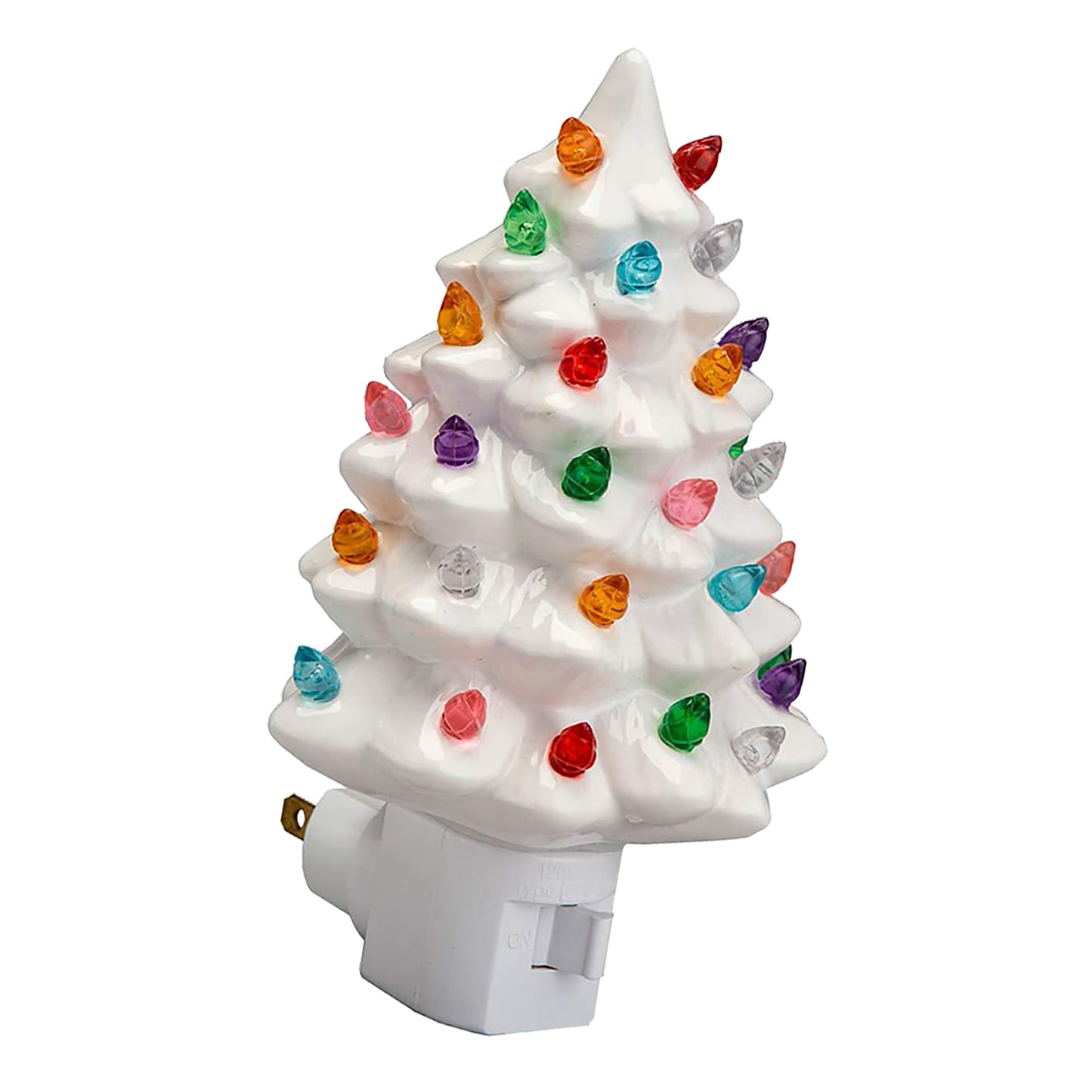 Ceramic Xmas Tree Night Light - Decorative Plug-In for Home