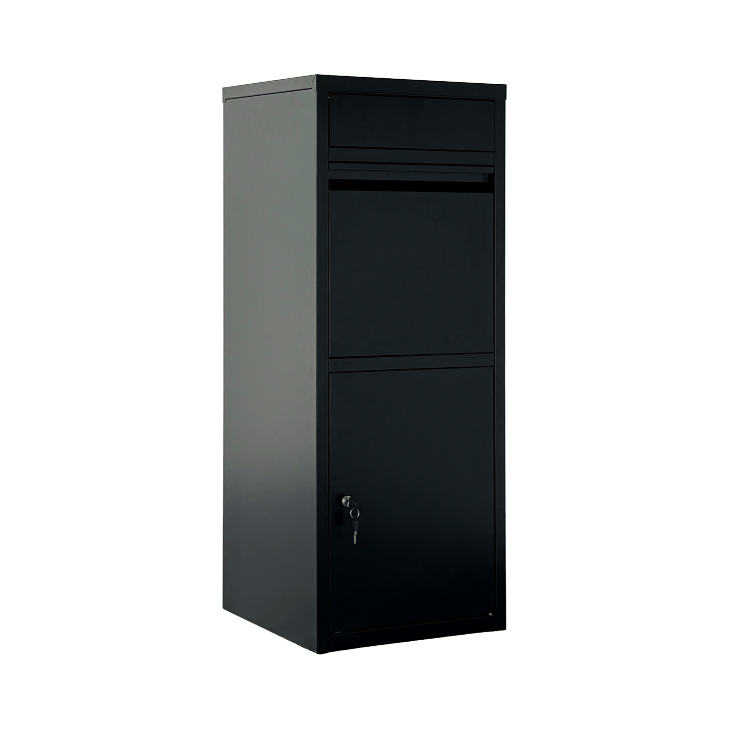 Large Steel Package Delivery Box with Lockable Mail Compartment - Black