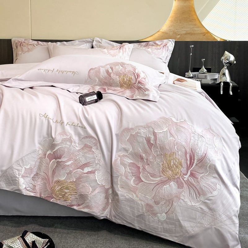 Cotton Embroidered Fitted Bed Sheet Set - Multiple Sizes & Patterns