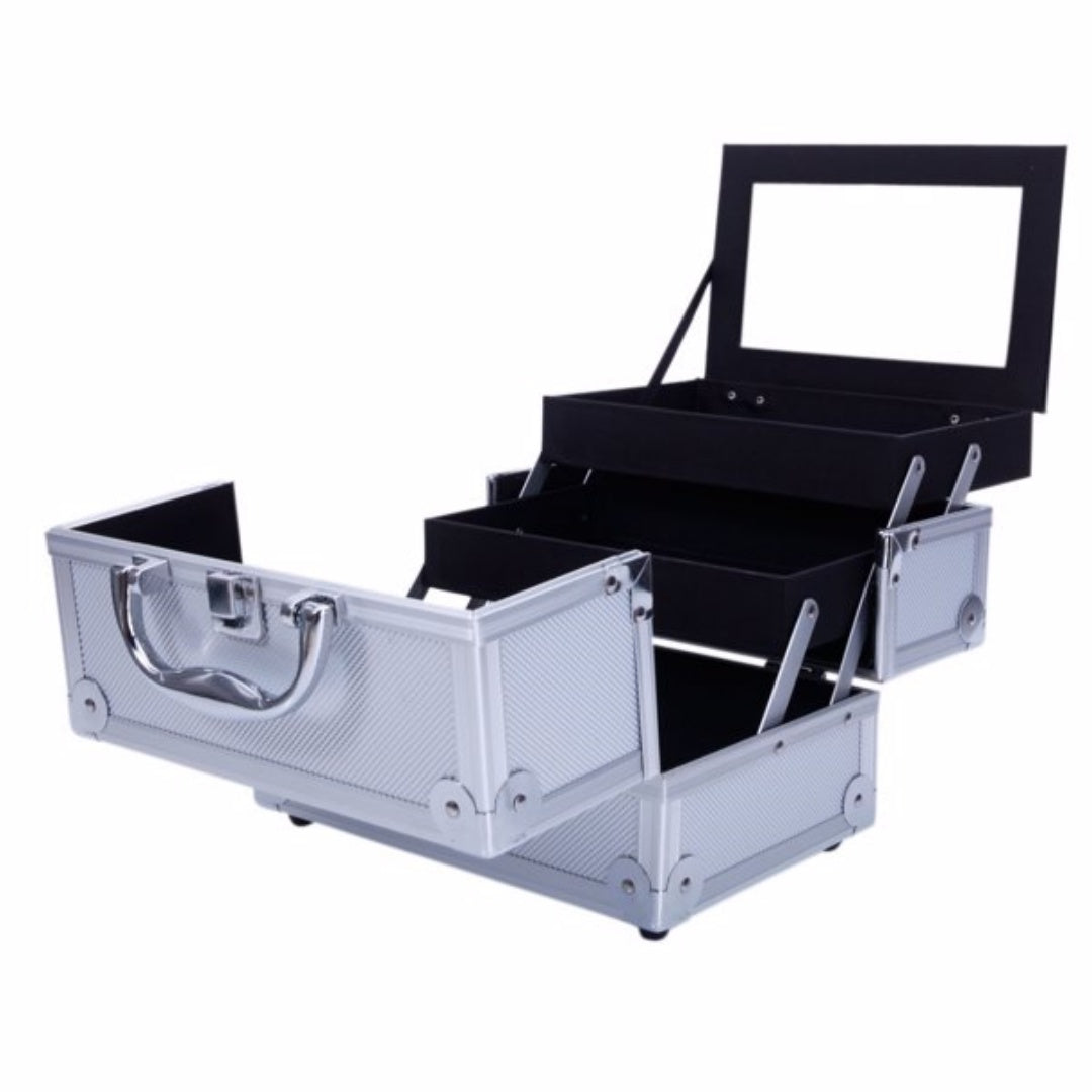 Aluminum Makeup Case with Mirror - Portable Organizer SM-2176