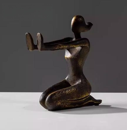 European Style Nostalgic Girl Calligraphy Decorative Figurine for Home & Garden