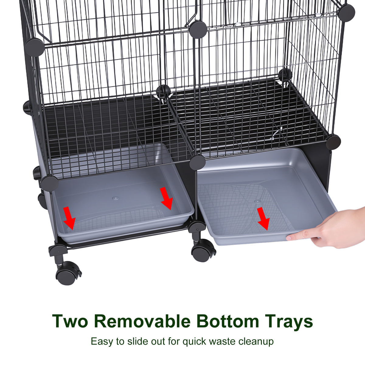 Spacious Bird Cage with Perches Water Bottles and Lockable Wheels for Small to Medium Birds