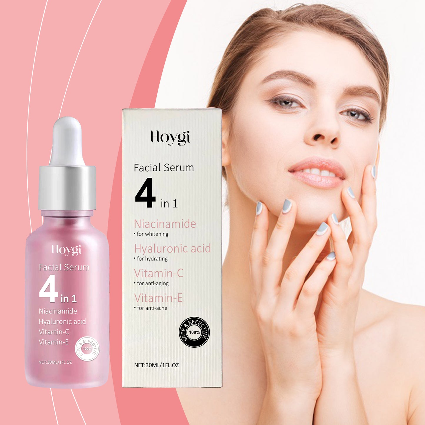 4-in-1 Moisturizing Facial Essence with Hyaluronic Acid & Vitamin E - 30ml