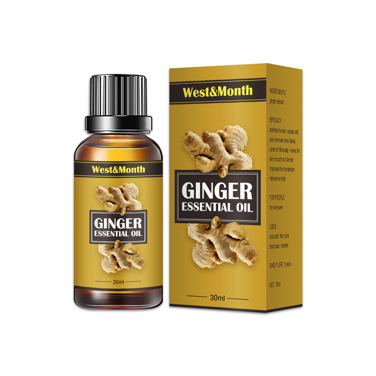 Ginger Body Shaping Essential Oil for Firming & Moisturizing - 10ml, 30ml, 6pcs Variants