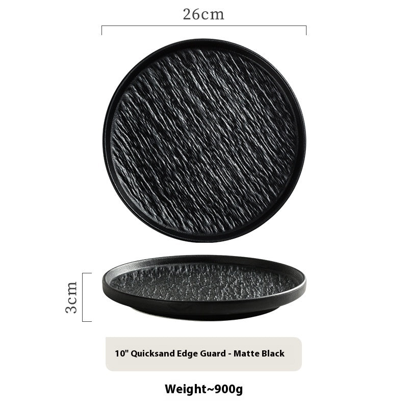 Ceramic Flat Plate Set for Western Cuisine Breakfast Dinnerware - 8 & 10 Inch