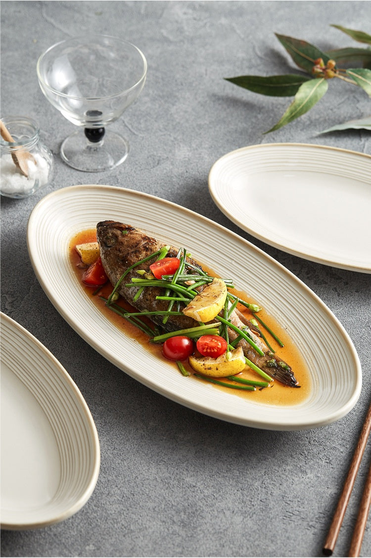 Luxury Ceramic Dinner Plate Set - High-Temperature Resistant, Modern Design